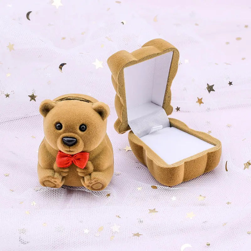 Velvet Ring Gift Box in Teddy Bear – velvet ring box