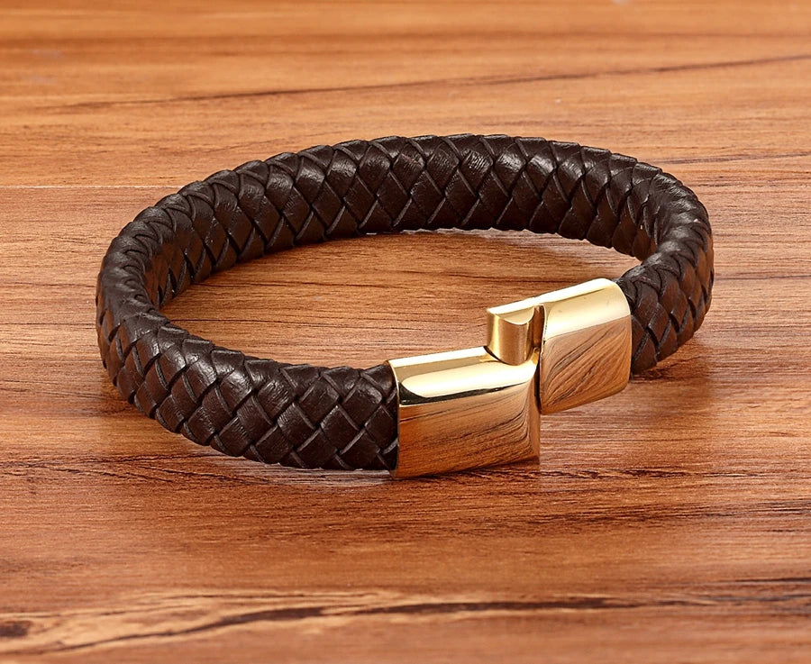 Men's Braided Leather Bracelet – men's leather bracelet, photo 3