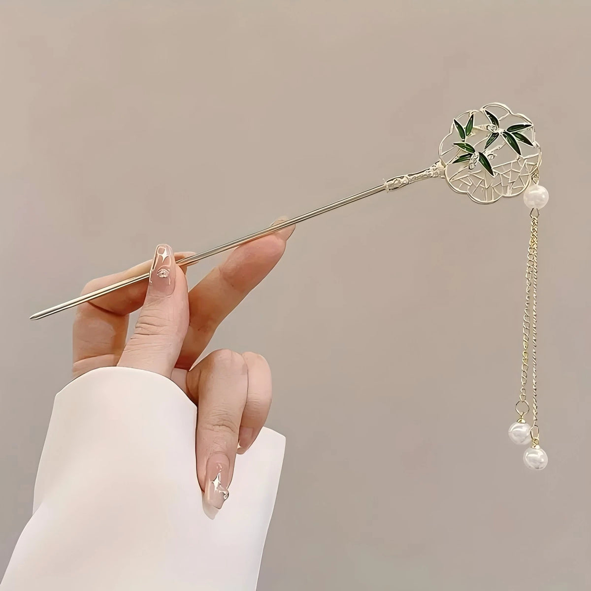 Tassel Hair Stick – Flower & Pearl Hair Accessory, photo 9