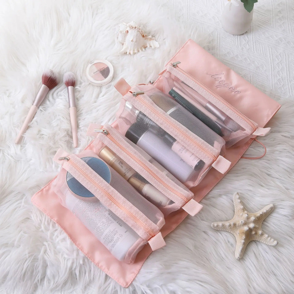 Pamper Her Set – makeup bag open