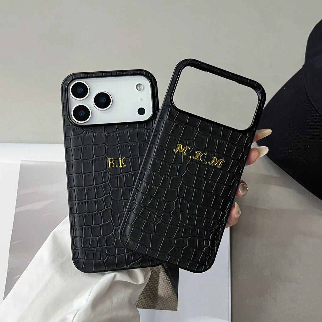 Gold Foil Name Crocodile iPhone Case – personalized name phone case, photo 1