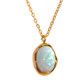 Opal Oval Pendant Necklace in Gold – opal pendant necklace