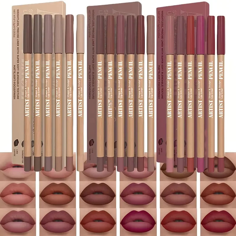 Velvet Matte Lip Liner Set (6 Pencils)