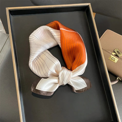 Pure Silk Square Scarf in Ivory & Coral – silk square scarf