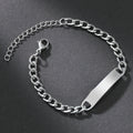 Engraved Name Bracelet for Men in Silver, One side – Personalized Gift for Him