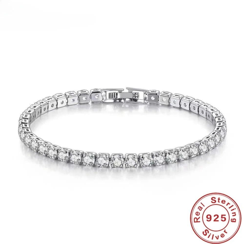 Sterling Silver Tennis Bracelet – Anniversary Gift for Her