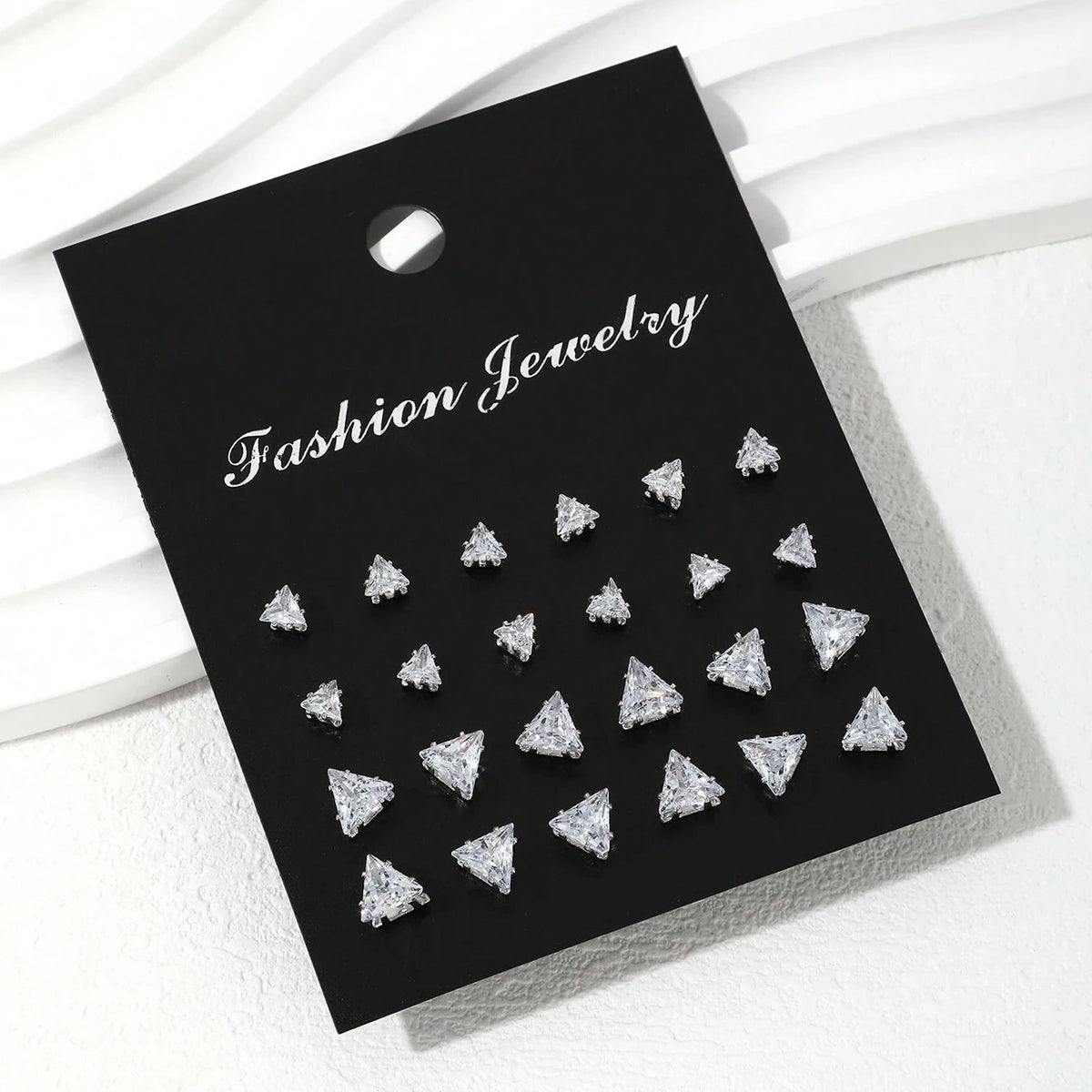 12-Pair Zirconia Stud Earrings Set
