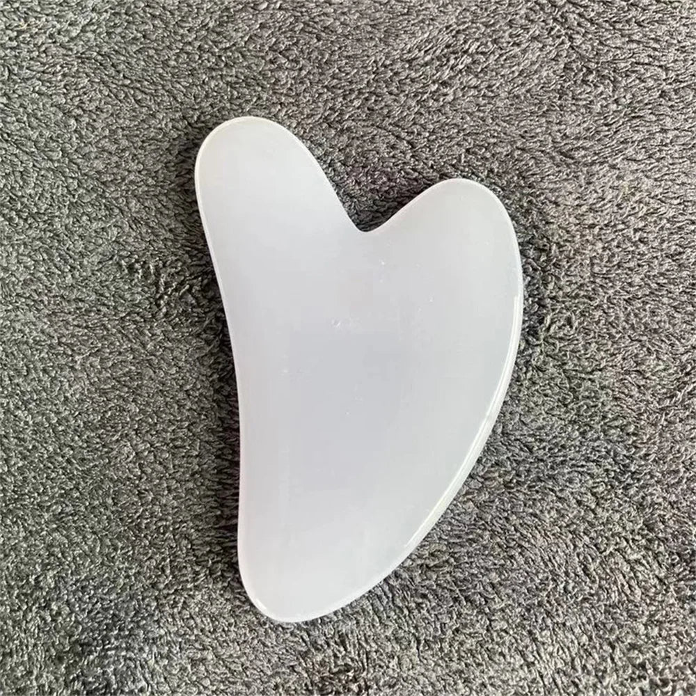 Heart Gua Sha Facial Massage Board in White – gua sha facial tool
