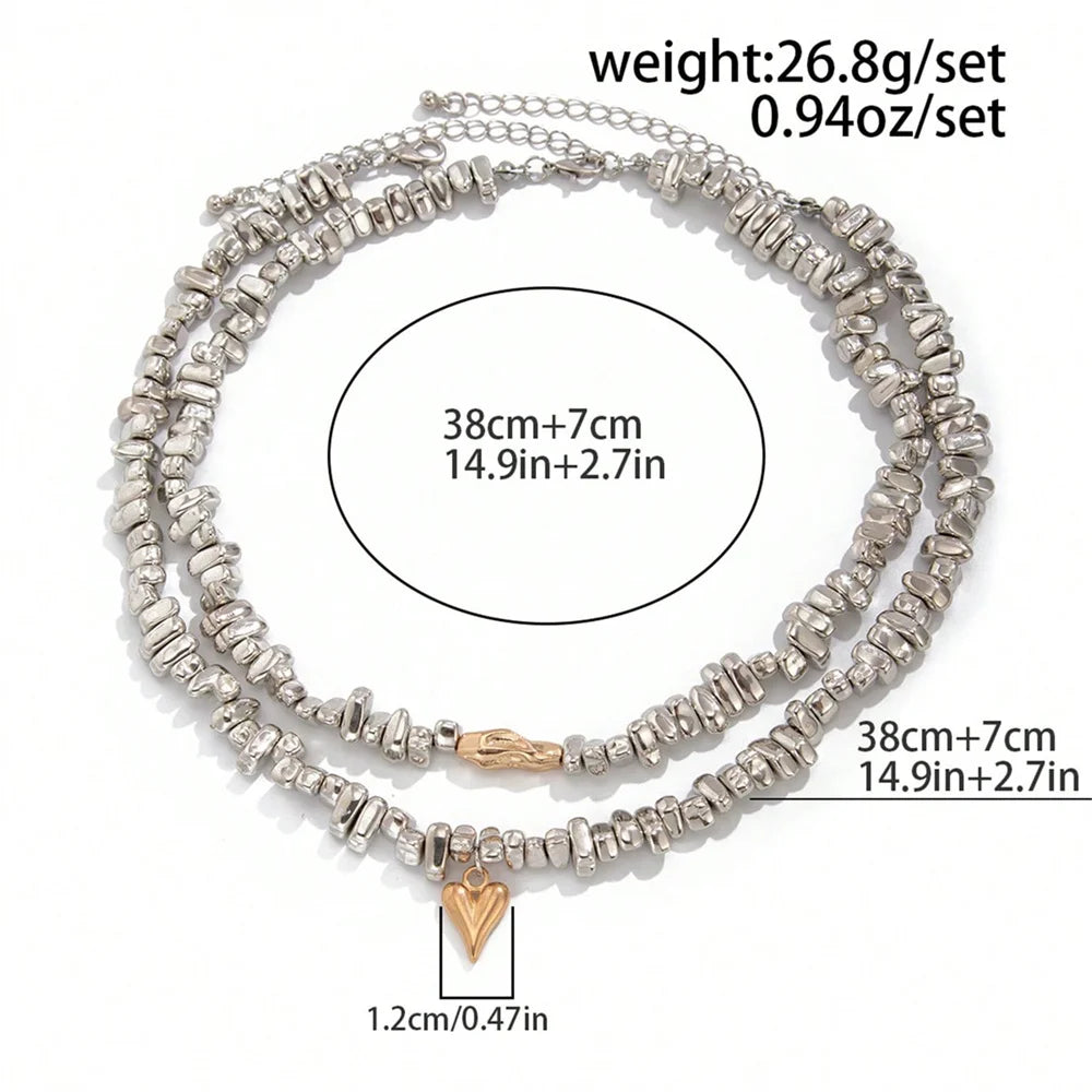 Vintage Silver Bead Chain Necklace – Boho Gift for Her, photo 3