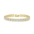 Square-Cut Tennis Bracelet in Gold & White – square-cut tennis bracelet