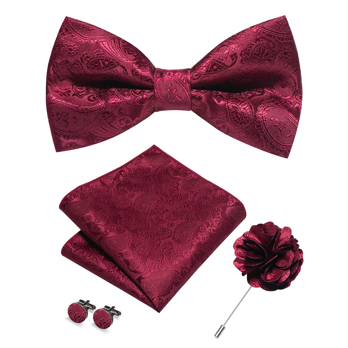 Bow Tie Gift Set: Bow Tie, Pocket Square & Cufflinks