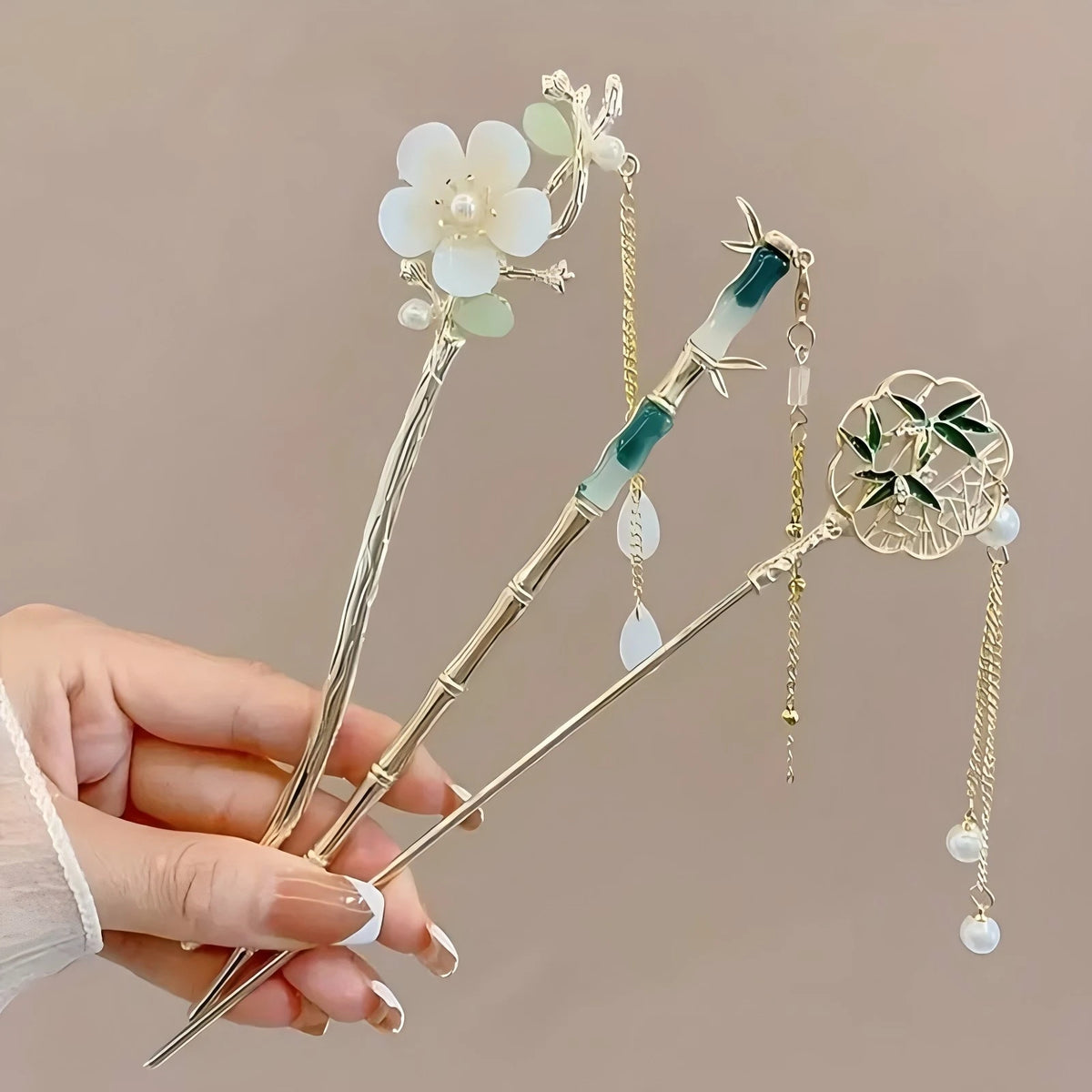 Tassel Hair Stick – Flower & Pearl Hair Accessory, photo 2