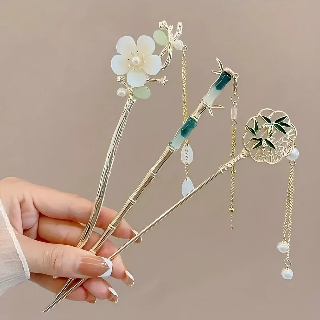 Tassel Hair Stick – Flower & Pearl Hair Accessory, photo 6