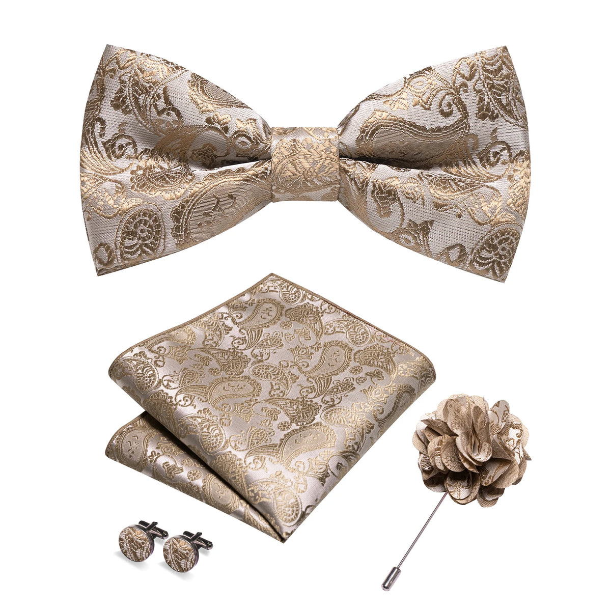 Bow Tie Gift Set: Bow Tie, Pocket Square & Cufflinks