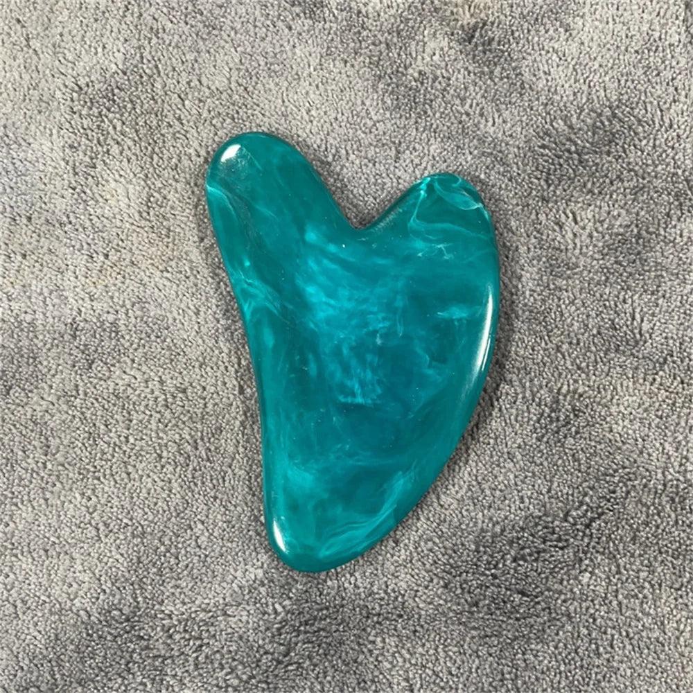 Heart Gua Sha Facial Massage Board in Teal – gua sha facial tool