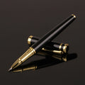 Engraved Name Metal Ballpoint Pen in Black & Gold – engraved name pen