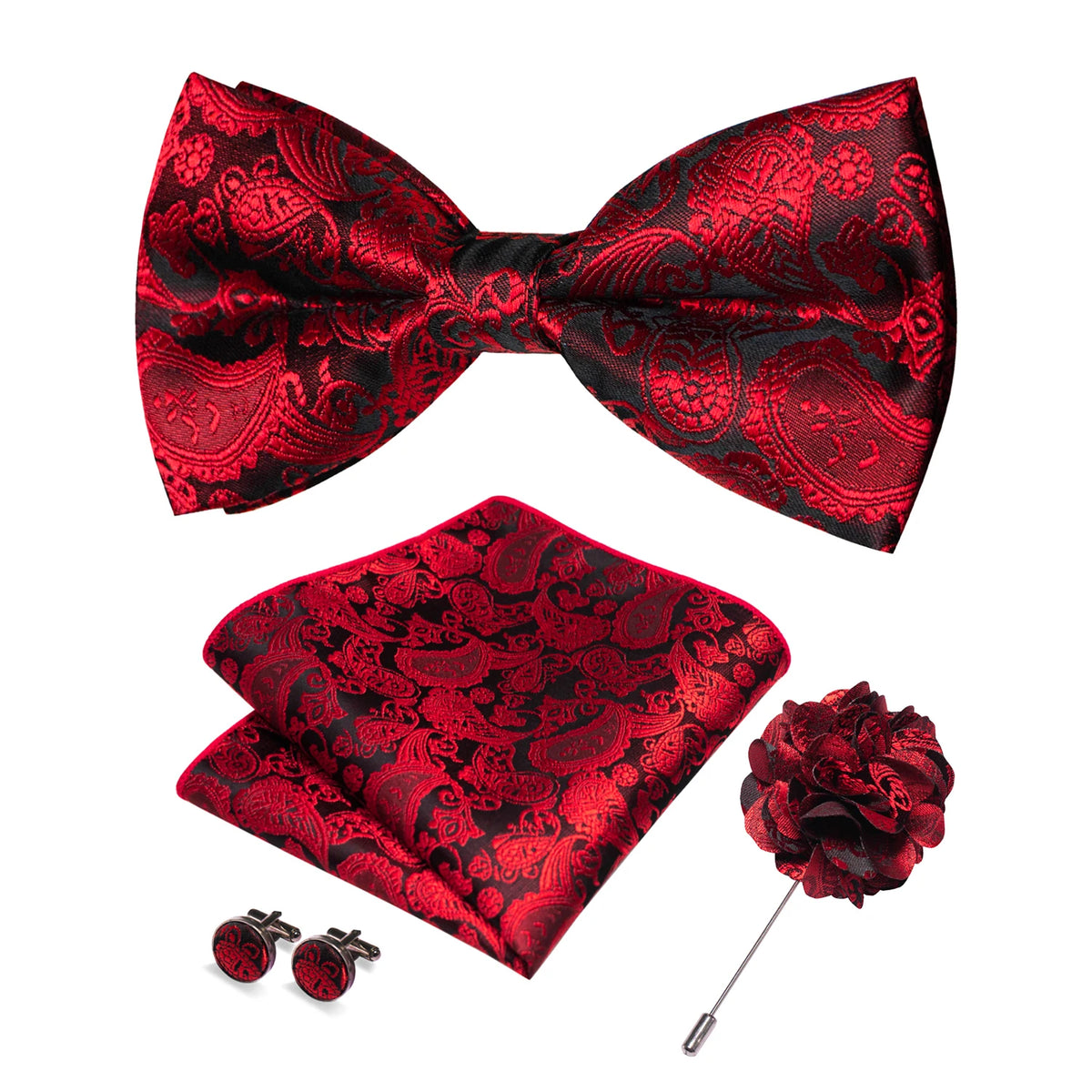 Bow Tie Gift Set: Bow Tie, Pocket Square & Cufflinks