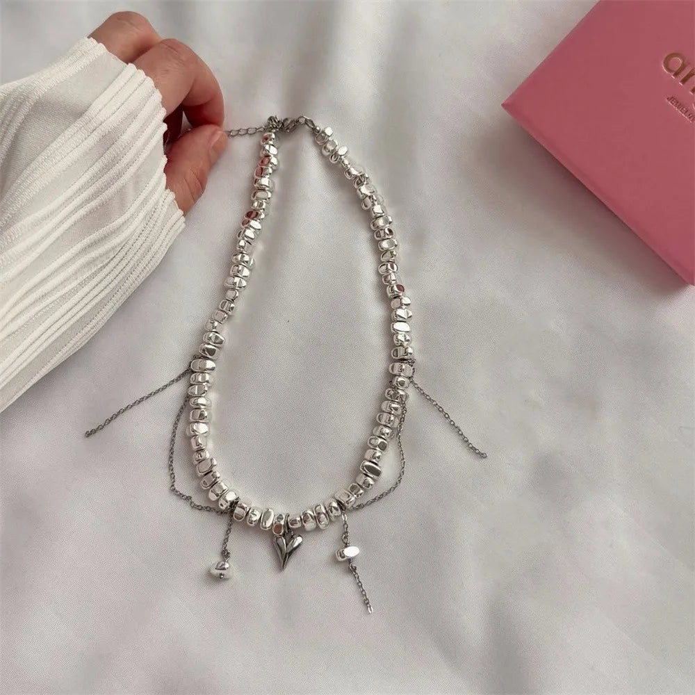 Vintage Silver Bead Chain Necklace – Boho Gift for Her, photo 8