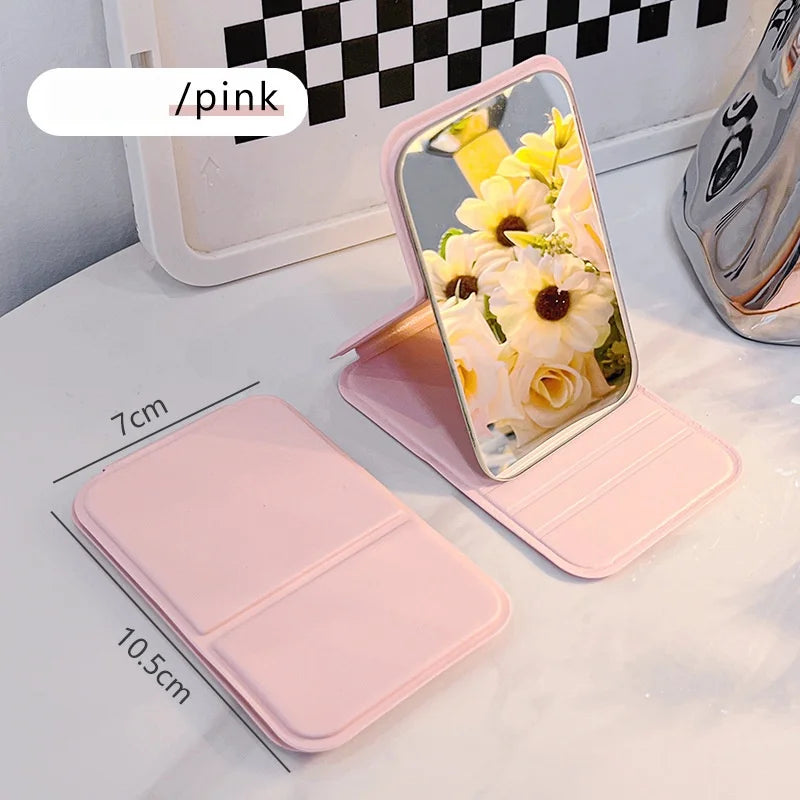 Folding Travel Makeup Mirror in Pink – folding makeup mirror