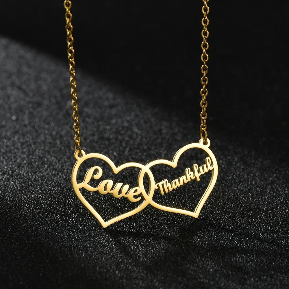 Our First Christmas – Two Names Heart Necklace, photo 3