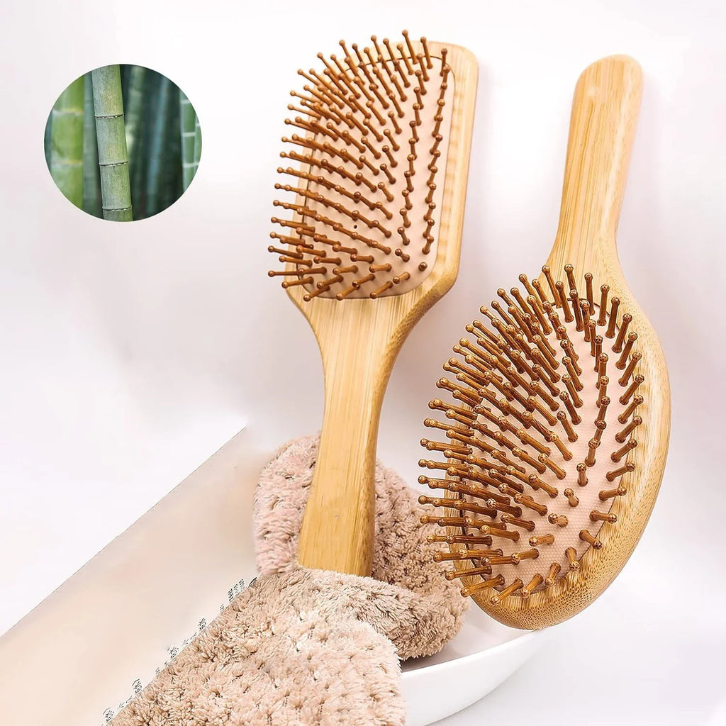 Bamboo Paddle Hair Brush – Detangling Scalp Brush, photo 4