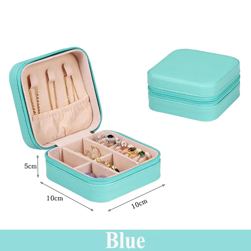 Mini Travel Jewelry Case in Blue – Small Gift for Her