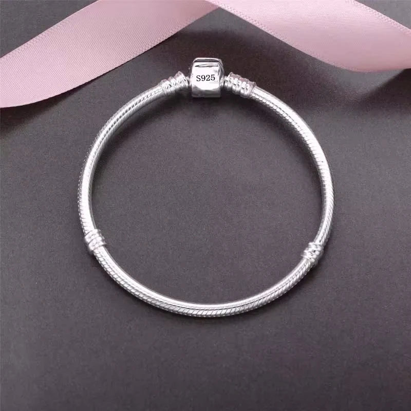 Sterling Silver Snake Chain Charm Bracelet – sterling silver charm bracelet, photo 1