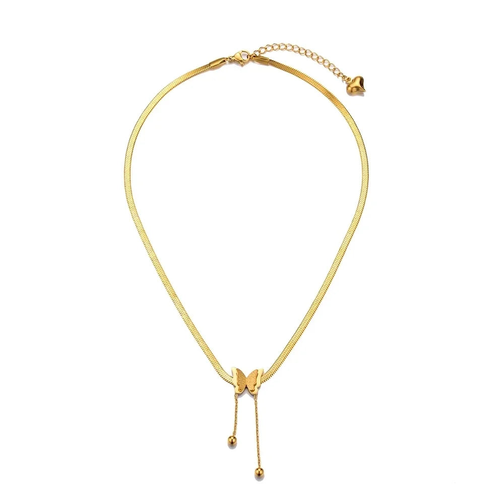 Gold Butterfly Tassel Necklace – gold butterfly necklace, photo 5