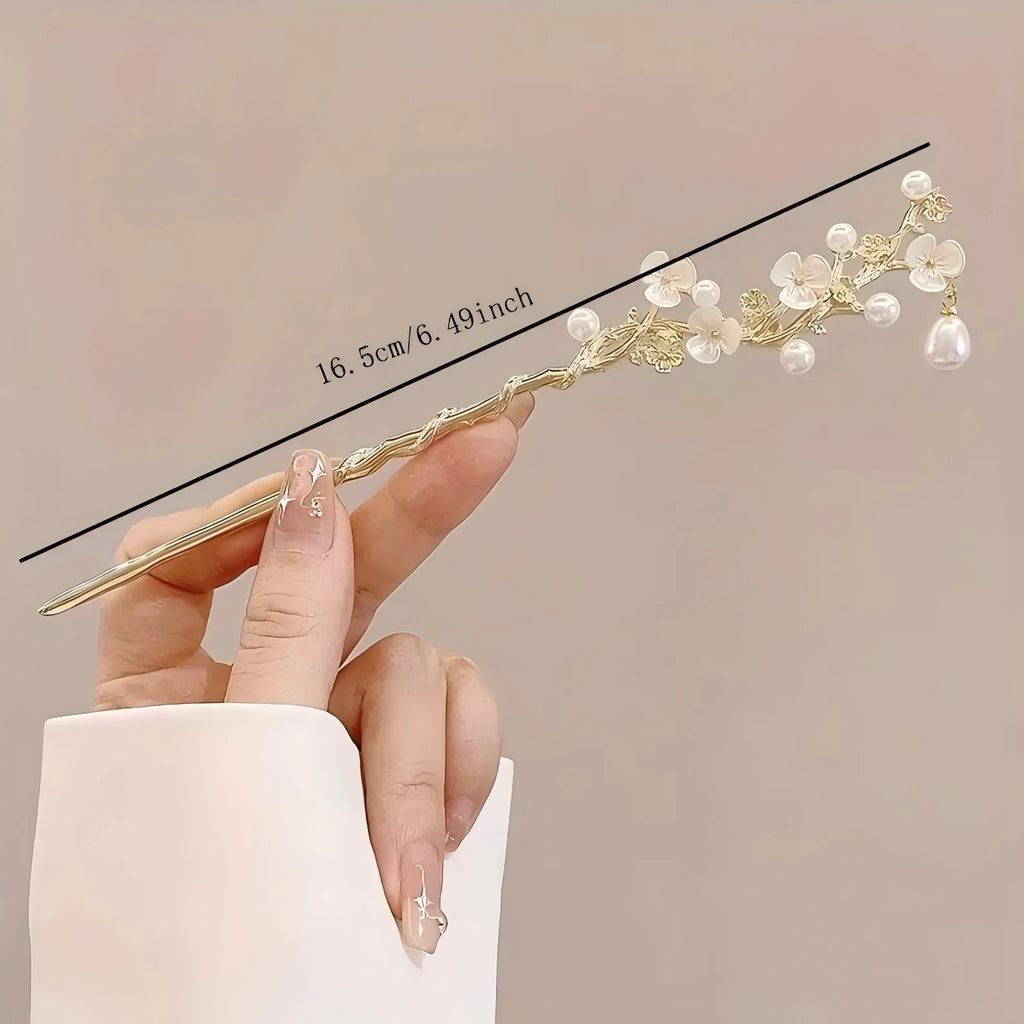 Tassel Hair Stick – Flower & Pearl Hair Accessory, photo 10