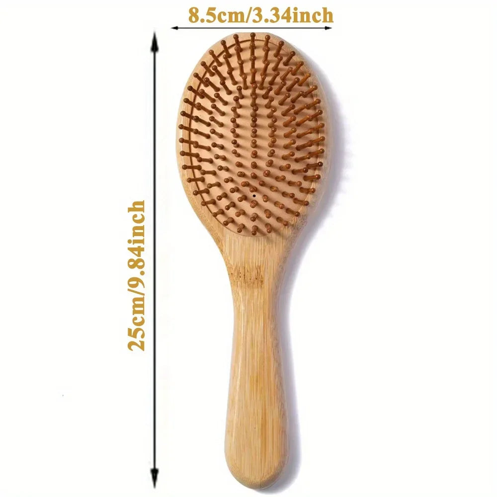 Bamboo Paddle Hair Brush in Oval – Large – Detangling Scalp Brush