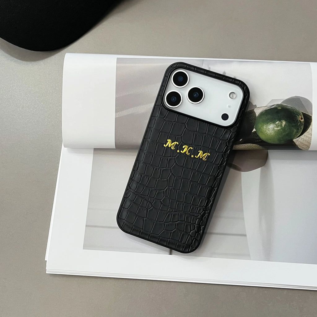 Gold Foil Name Crocodile iPhone Case – personalized name phone case, photo 2