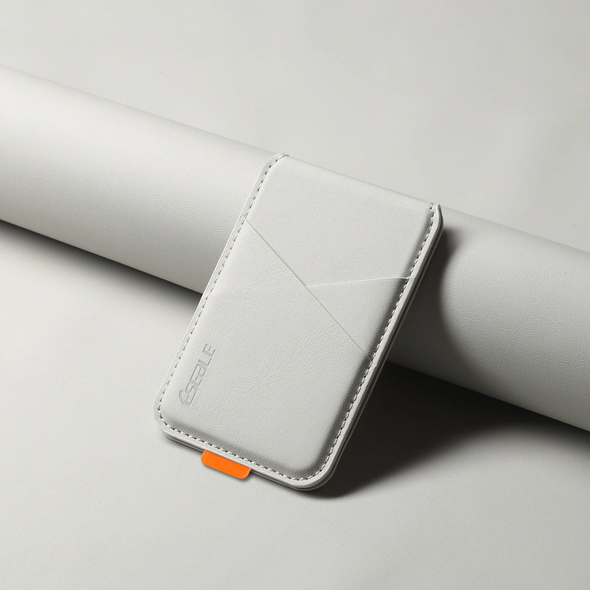 Magnetic Phone Card Holder in Grey & White – Slim Wallet Gift