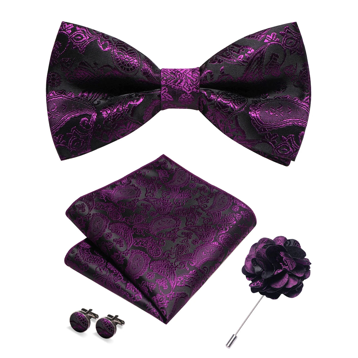 Bow Tie Gift Set: Bow Tie, Pocket Square & Cufflinks
