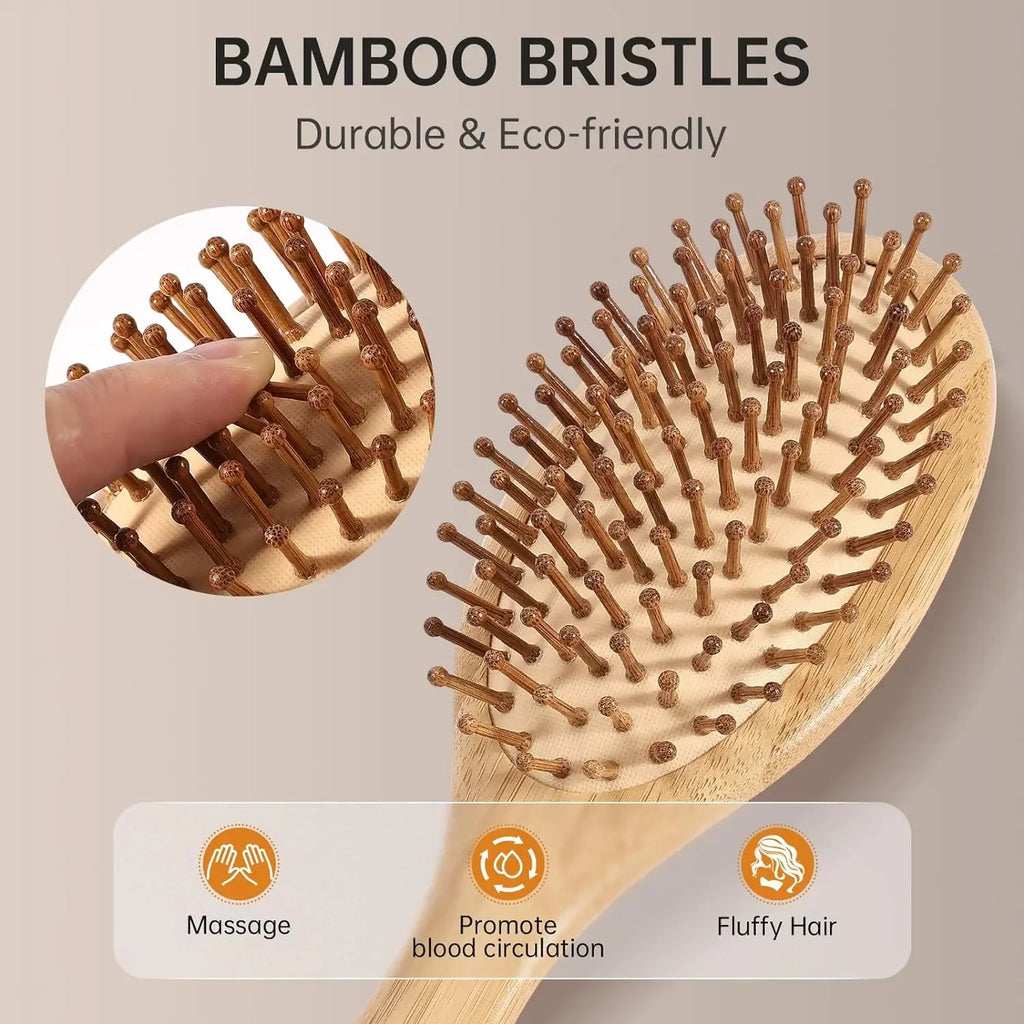 Bamboo Paddle Hair Brush – Detangling Scalp Brush, photo 2