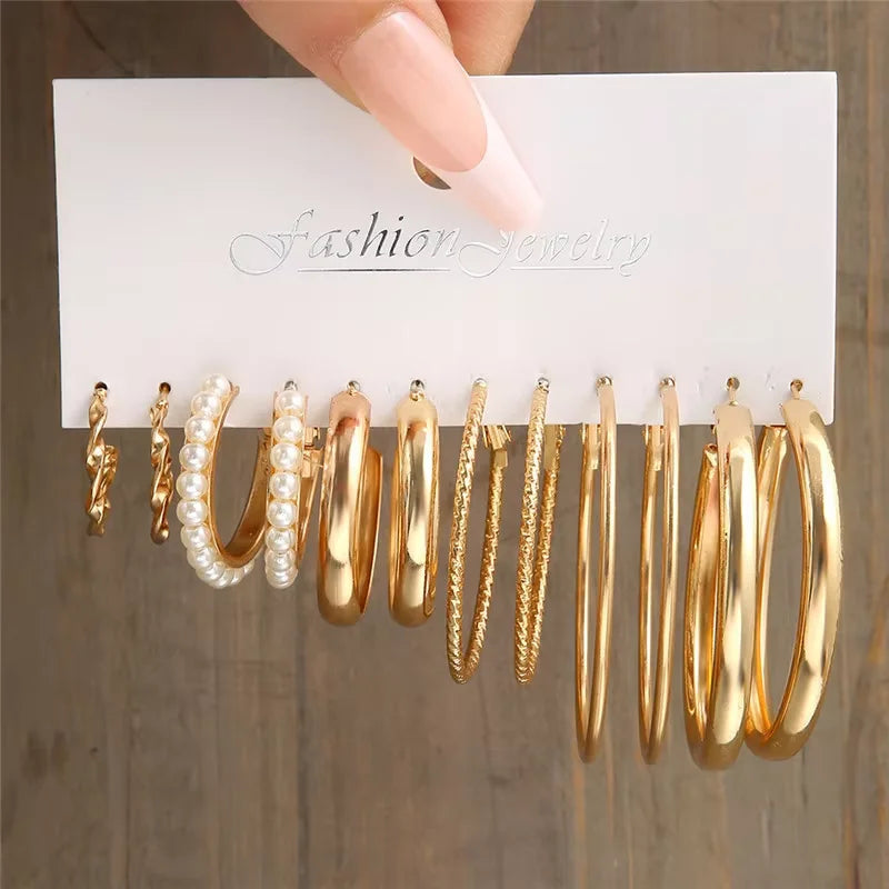 Gold Hoop Earrings Set in Classic Gold Hoops – Mix & Match Gift for Her