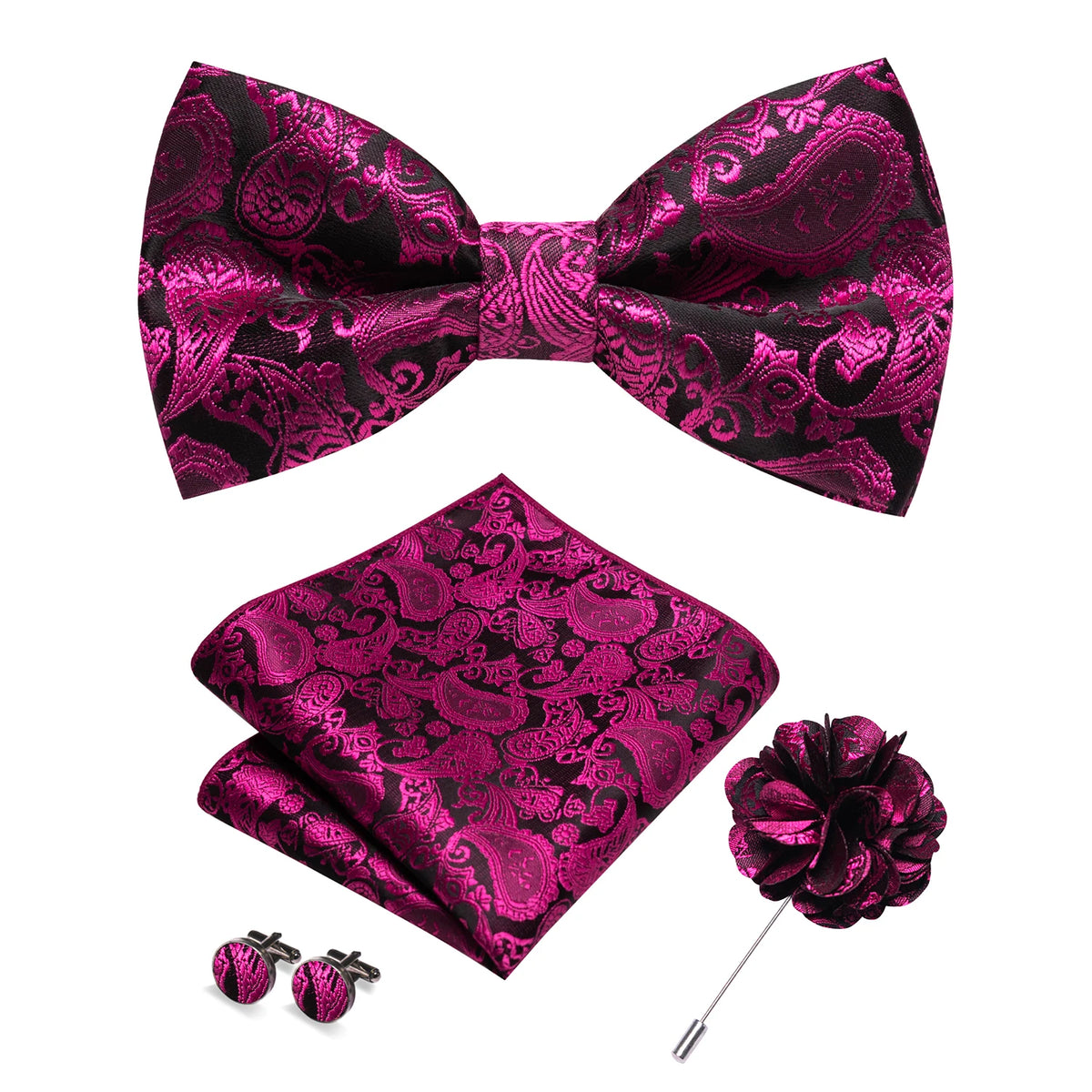Bow Tie Gift Set: Bow Tie, Pocket Square & Cufflinks