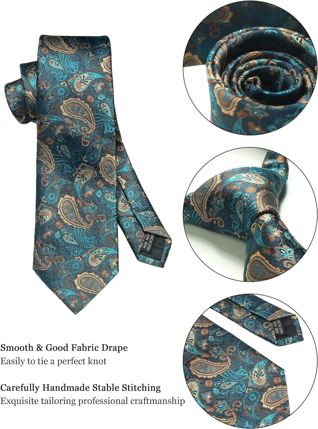 Silk Tie Gift Set: Tie, Pocket Square, Cufflinks & Tie Clip