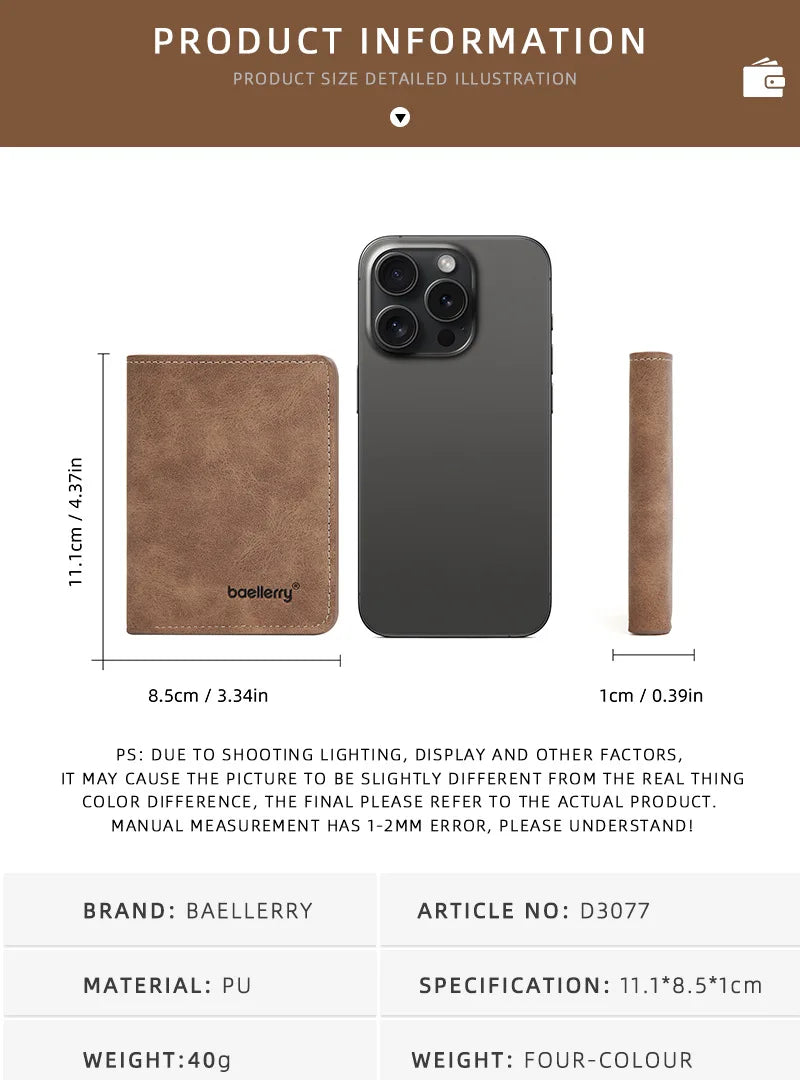 Minimalist Leather Wallet & Card Holder – Gift for Him, photo 8