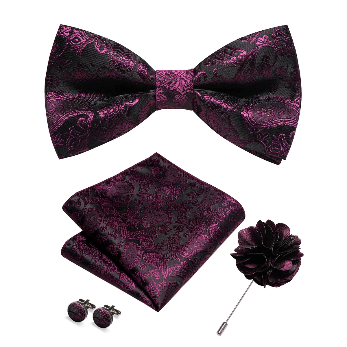 Bow Tie Gift Set: Bow Tie, Pocket Square & Cufflinks