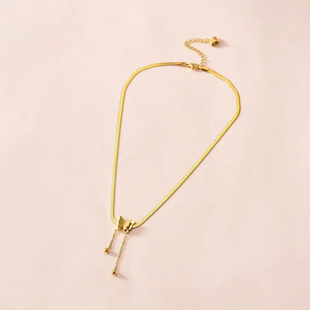 Gold Butterfly Tassel Necklace – gold butterfly necklace, photo 3