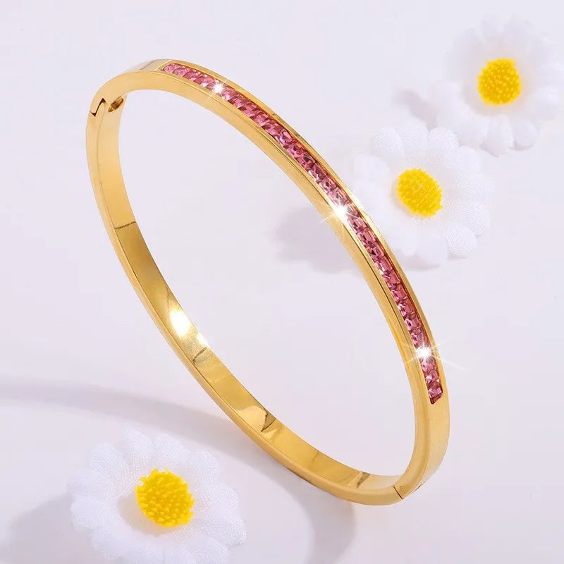 Zirconia Stainless Steel Bracelet Set