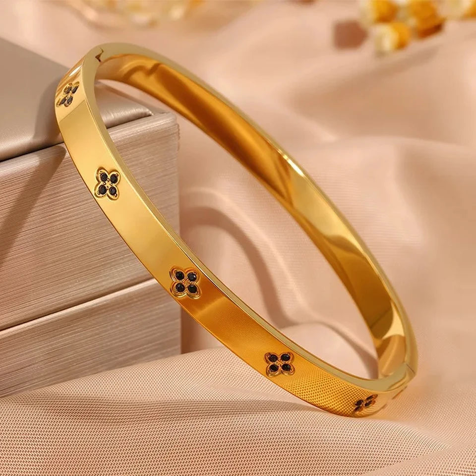 Zirconia Stainless Steel Bracelet Set