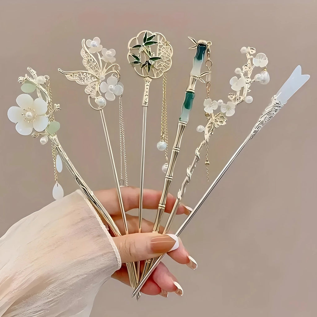 Tassel Hair Stick – Flower & Pearl Hair Accessory, photo 5