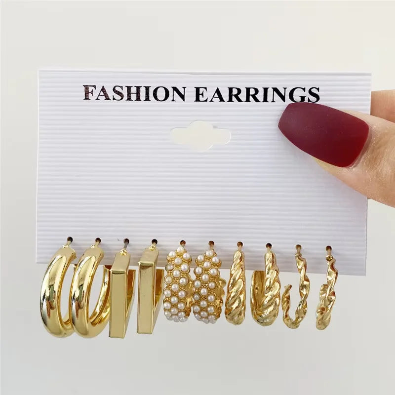 Gold Hoop Earrings Set in Chunky Gold Hoops – Mix & Match Gift for Her