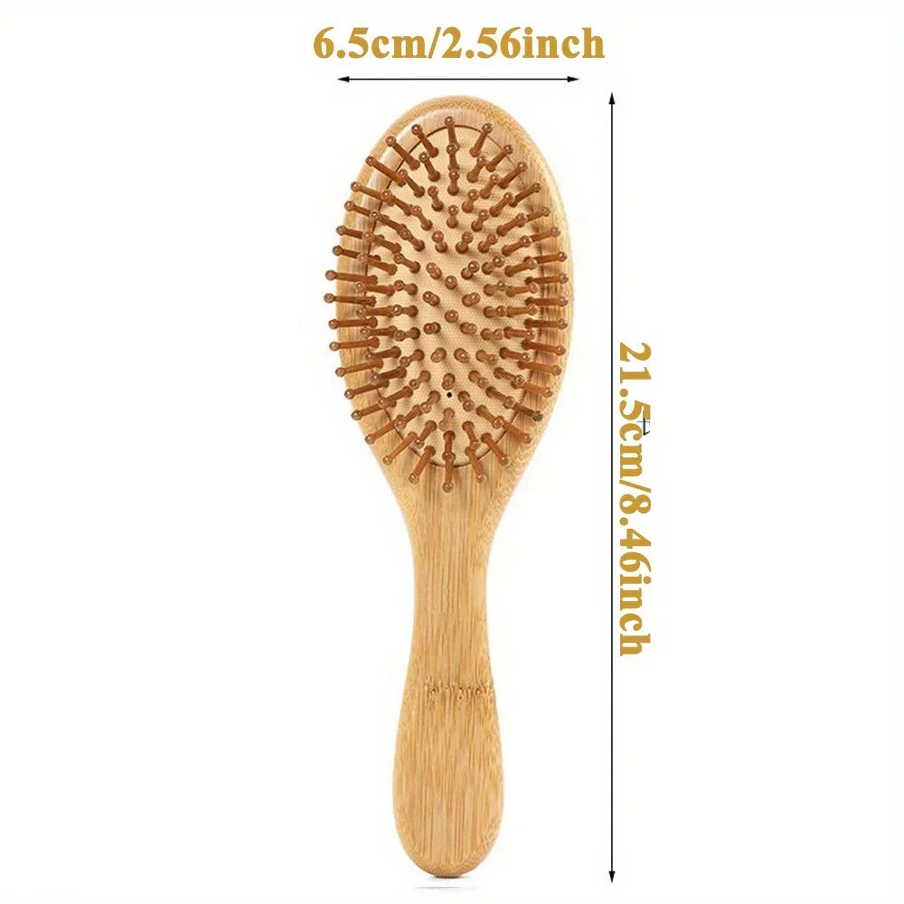 Bamboo Paddle Hair Brush in Oval – Medium – Detangling Scalp Brush
