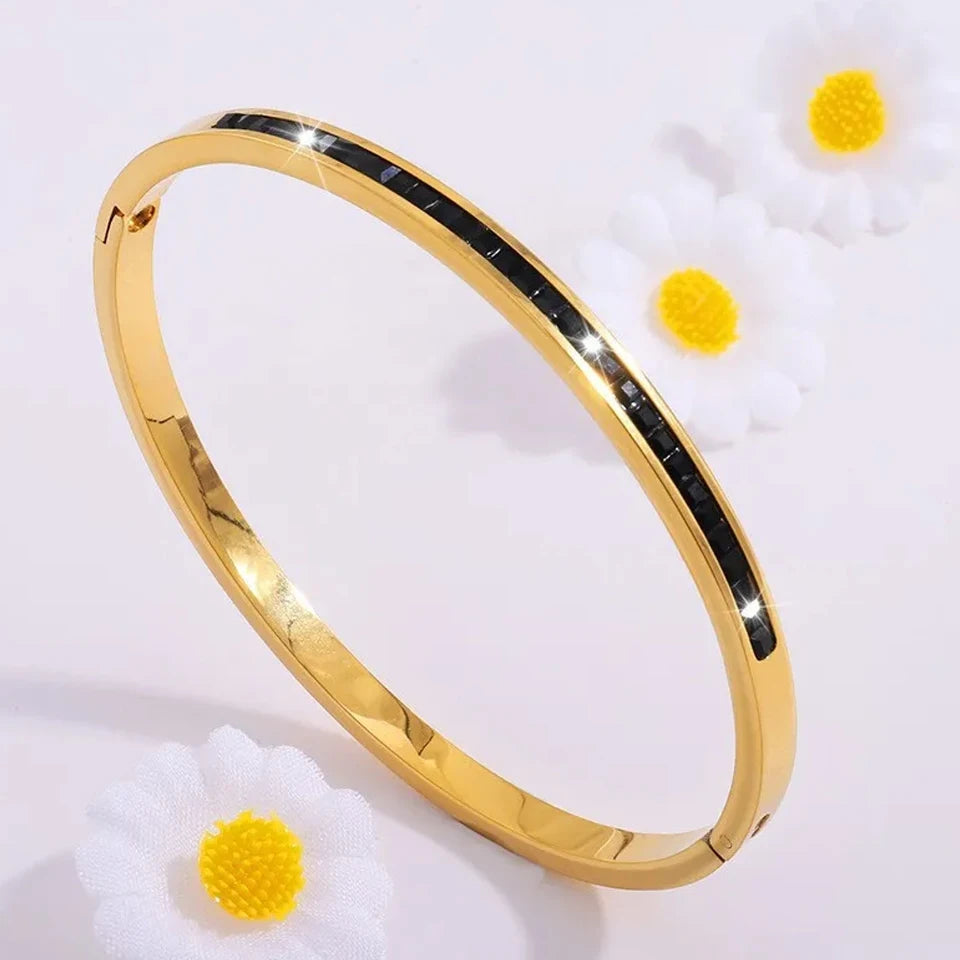 Zirconia Stainless Steel Bracelet Set