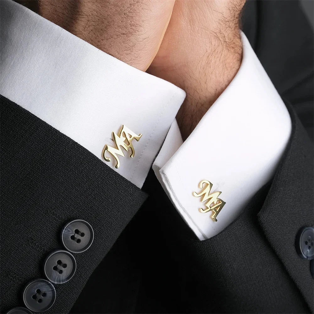 Engraved Initials Cufflinks with Wooden Box – engraved initials cufflinks, photo 4