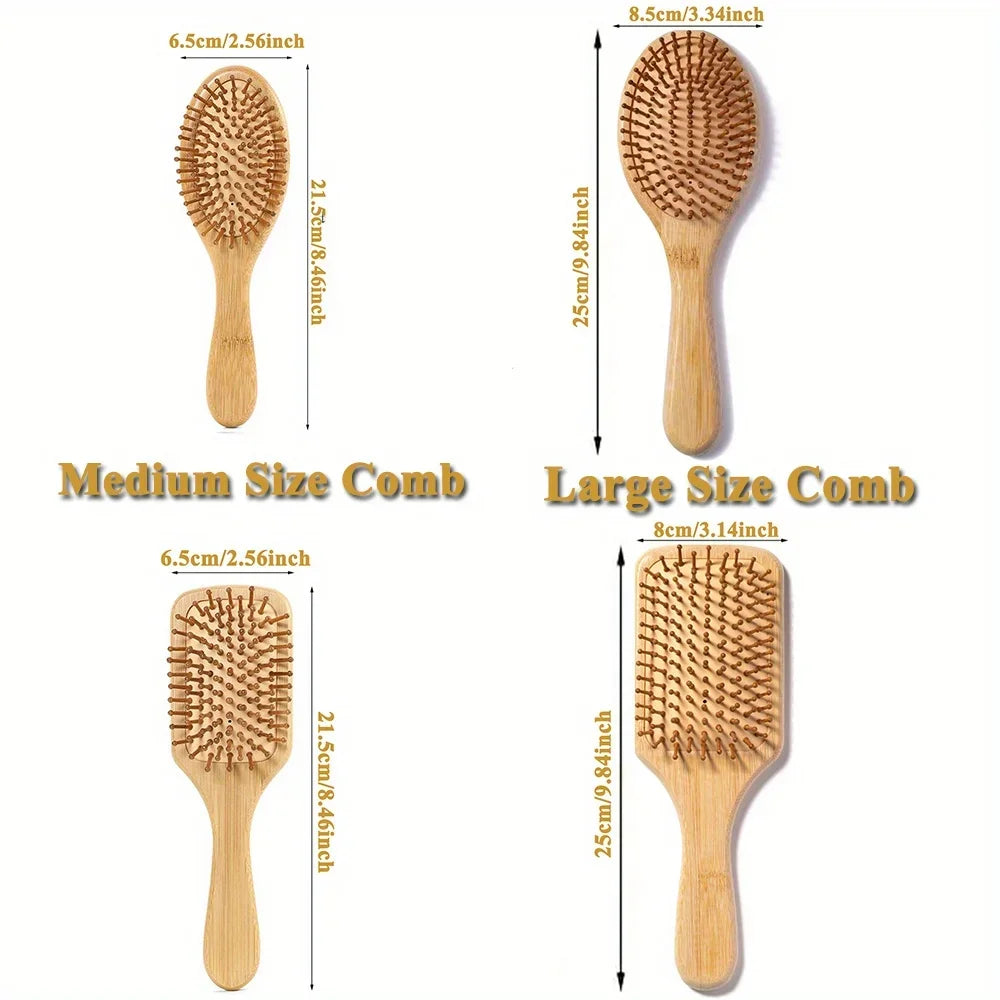 Bamboo Paddle Hair Brush – Detangling Scalp Brush, photo 6