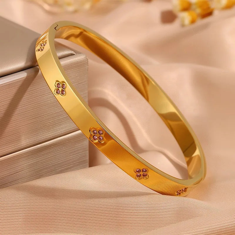 Zirconia Stainless Steel Bracelet Set