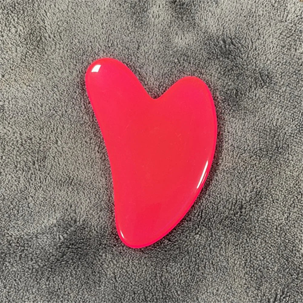 Heart Gua Sha Facial Massage Board in Rose Red – gua sha facial tool